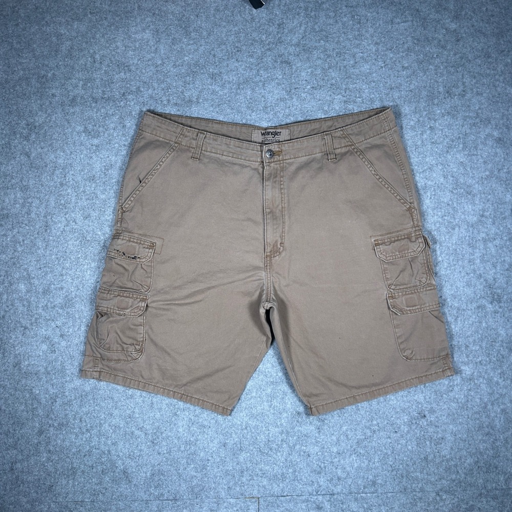 Wrangler cargo shorts Mens 38 Tan Brown 102M6BSAO Twill Cotton Workwear Casual